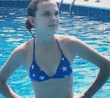 Millie Bobby Brown enjoying her swimming